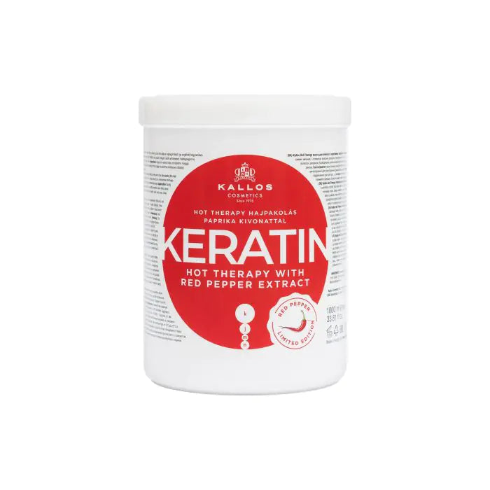 Kallos KJMN Keratin Hot Therapy Mascarilla Capilar con Extracto de Pimienta Roja 1000 ml
