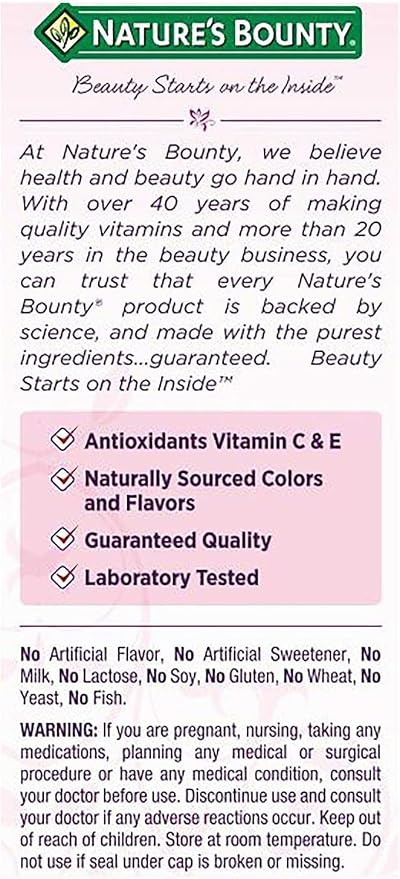 Nature’s Bounty – Gomitas Hair, Skin & Nails con Biotina 2,500 mcg – 80 o 120 Gummies