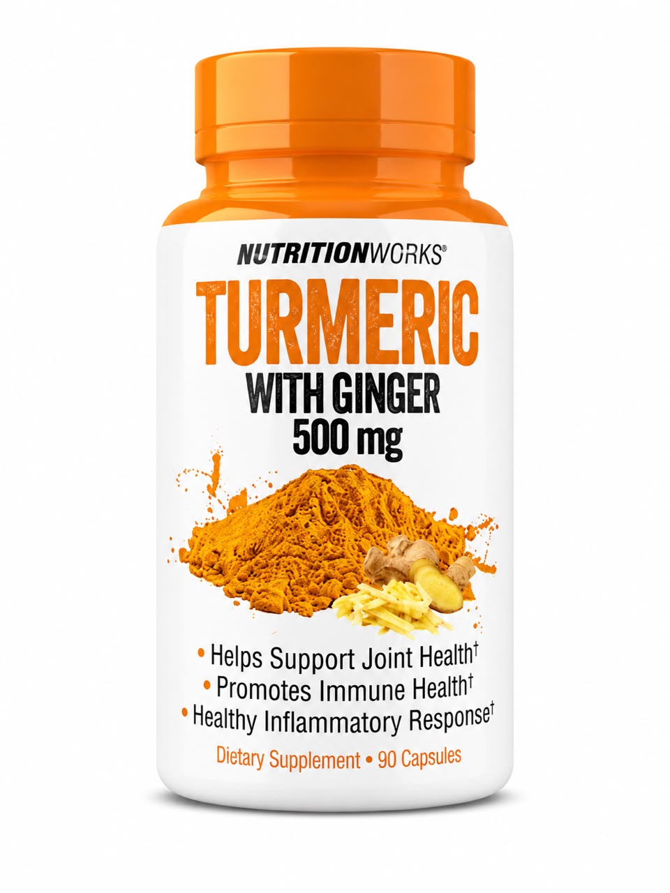 NutritionWorks Cúrcuma con Jengibre – Suplemento Alimenticio 500 mg 90 Cápsulas