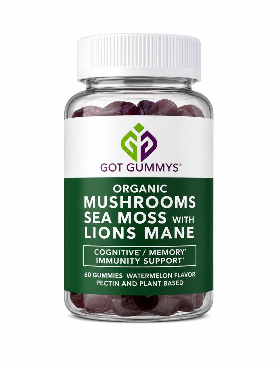 Got Gummys – Suplemento en Gomitas con Hongos Orgánicos, Sea Moss y Lion’s Mane 60 Gomitas