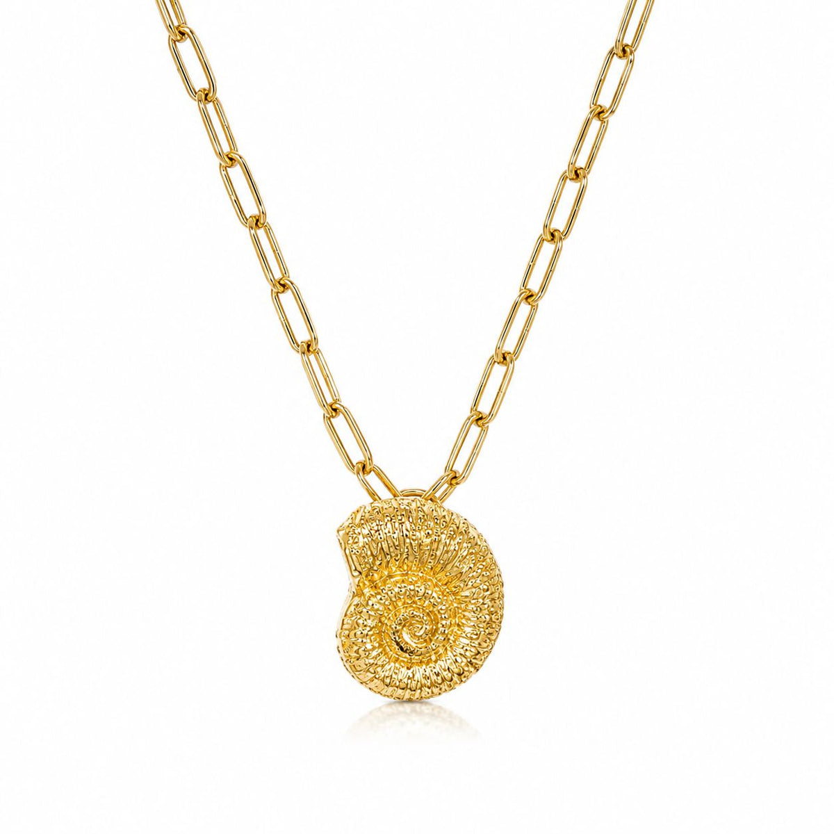 ALORA Collar Dorado – Collar con Dije de Concha Marina en Espiral