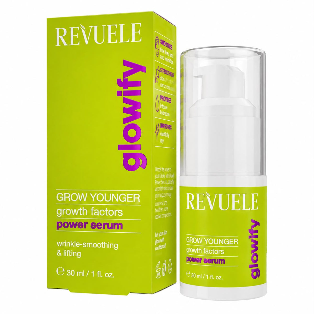REVUELE Glowify Grow Younger Power Serum con Factores de Crecimiento 30 ml