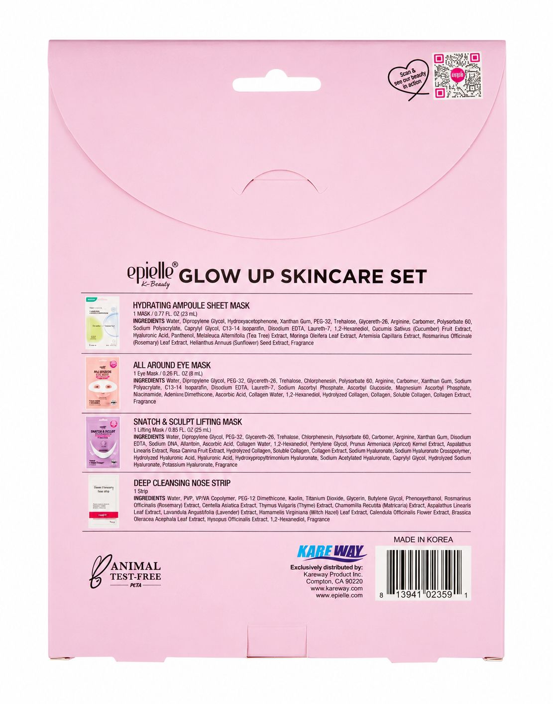 epielle Glow Up Skincare Set – Kit de Mascarillas Coreanas para Cuidado Facial