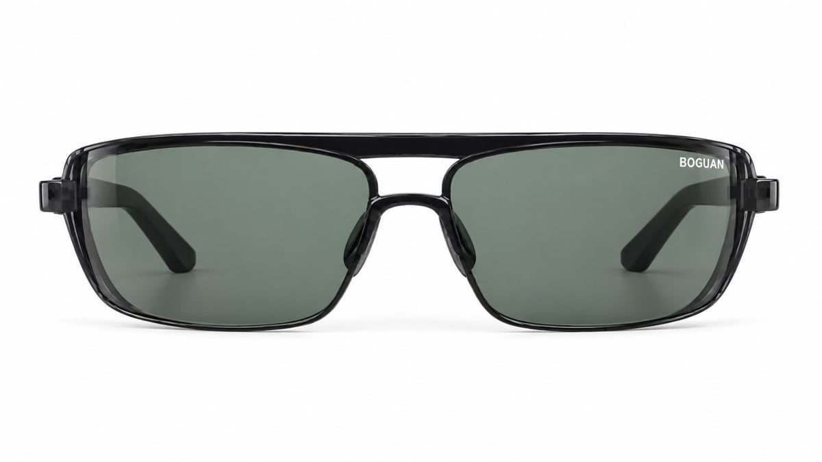 BOGUAN – Lentes de Sol Rectangulares Negros con Lente Oscuro