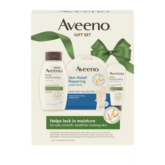 Aveeno Daily Moisture – Set de Cuidado Corporal de 3 Piezas