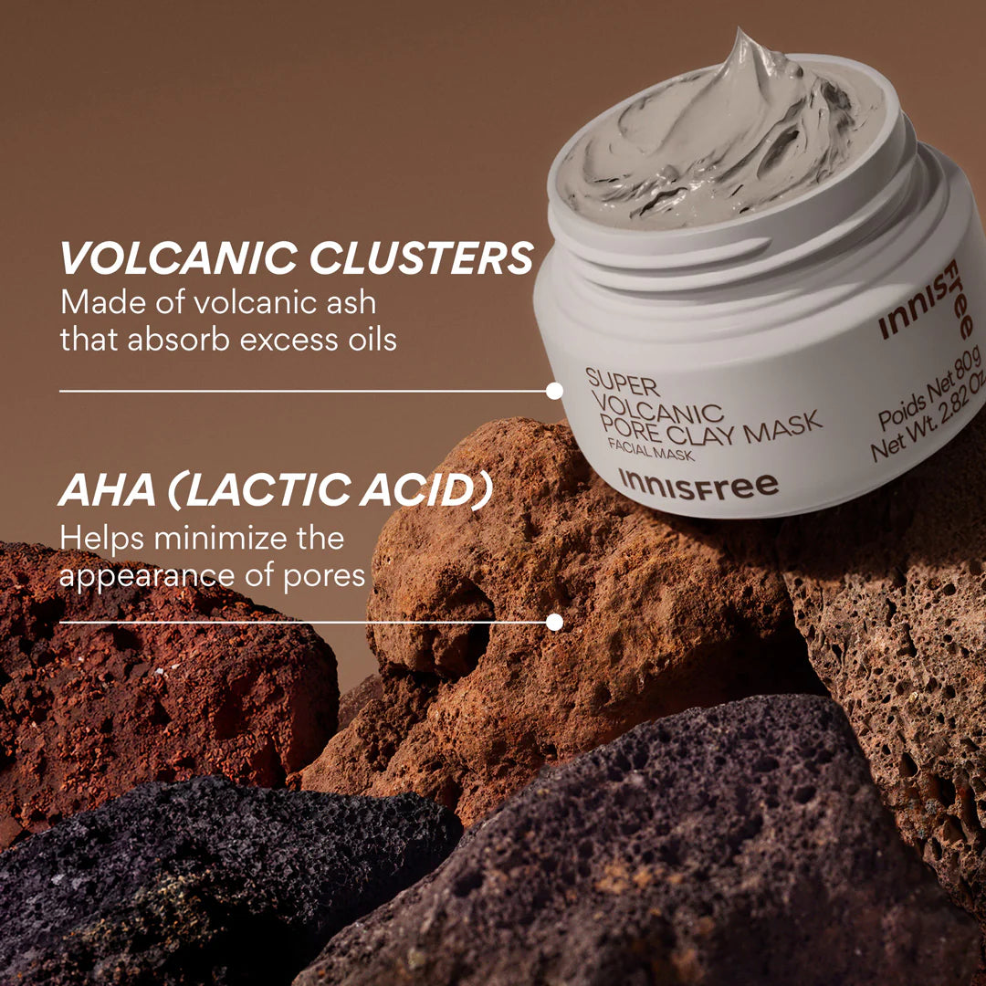 Innisfree Super Volcanic Pore Clay Mask – Mascarilla de Arcilla Volcánica para Limpieza Profunda y Pores Claros