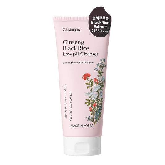 GLAMFOX Ginseng Black Rice – Limpiador Facial Bajo pH