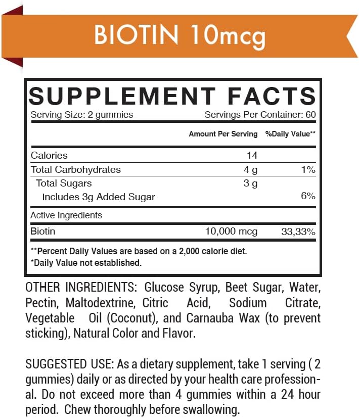 Got Gummys Biotin – Gomitas de Biotina para Cabello y Uñas 10,000 mcg 70 Gomitas