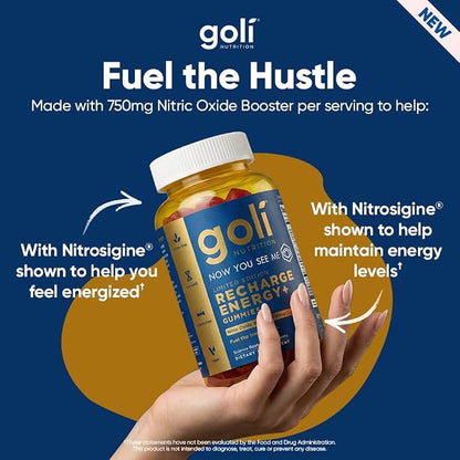 Goli Recharge Energy+ Gummies – Energy Gummies, 60 Count