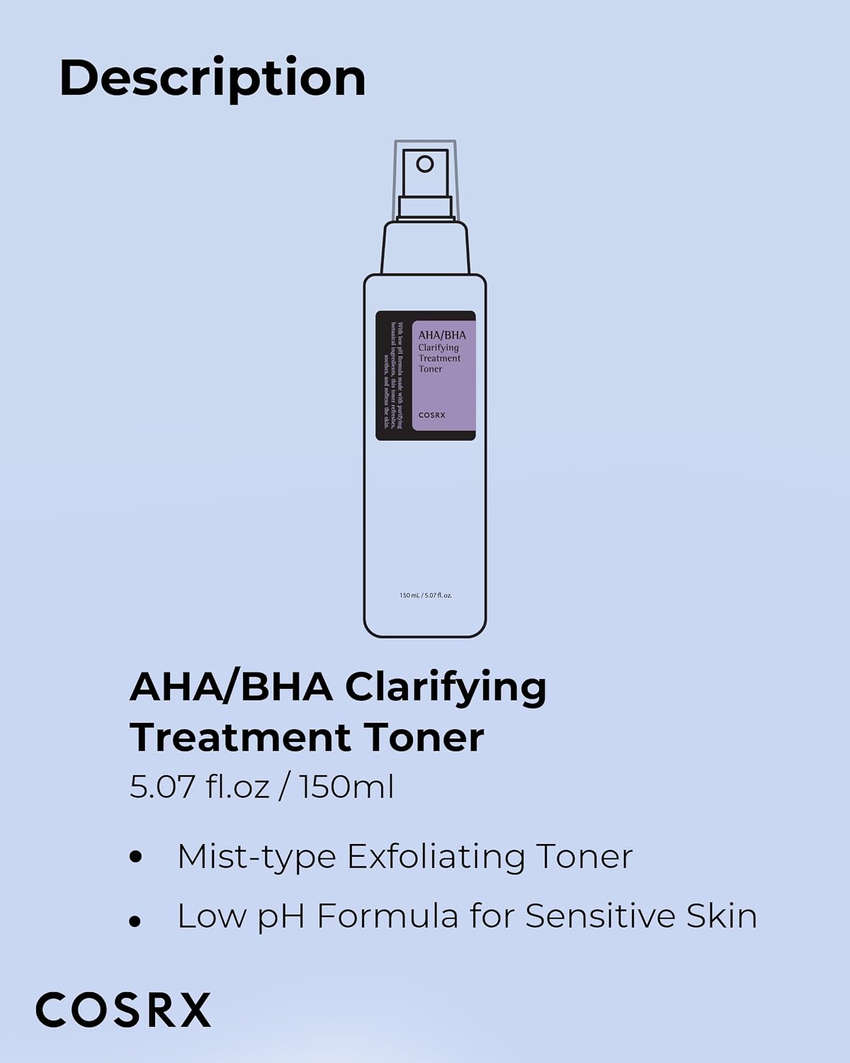 COSRX AHA BHA CLARIFYING TREATMENT TONER K-BEAUTY