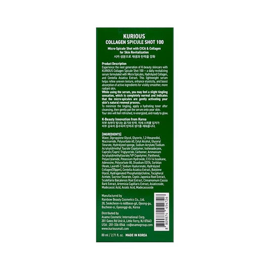 KURIOUS Collagen Spicule Shot 100 – Suero Microneedling Líquido con Tecnología de Espículas