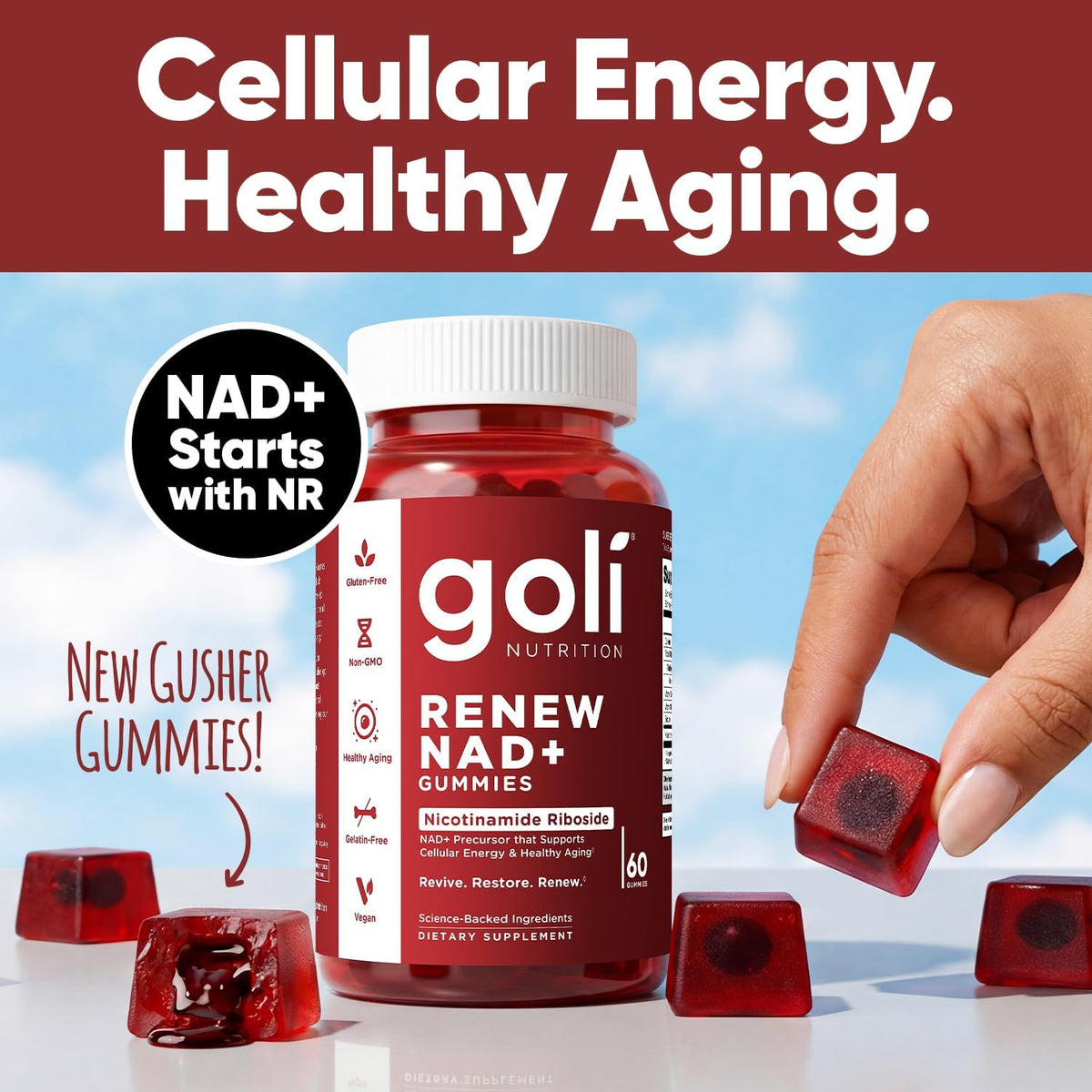 Goli Renew NAD+ Gummies – Gomitas con Nicotinamide Riboside 60 unidades
