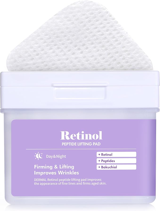 DERMAL Retinol Peptide Lifting Pads – Almohadillas de Cuidado Facial Antiedad 120 Pads