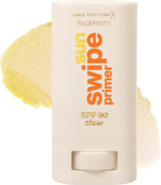 Max Factor Facefinity Sun Swipe – Primer Facial en Stick SPF 50 Clear, 17 g