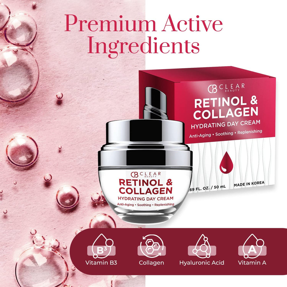 Clear Beauty – Crema Facial Retinol y Colágeno Hidratante