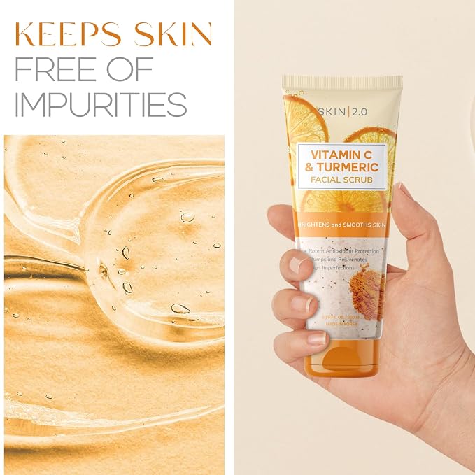 Skin 2.0 Vitamin C & Turmeric Facial Scrub – Brightening Facial Scrub