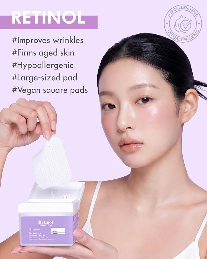 DERMAL Retinol Peptide Lifting Pads – Almohadillas de Cuidado Facial Antiedad 120 Pads