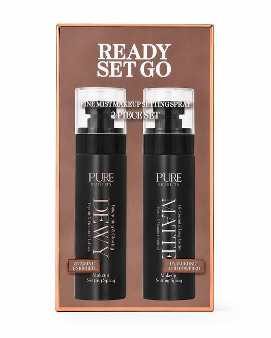 Pure Benefits – Dúo de Sprays Fijadores de Maquillaje Dewy y Matte