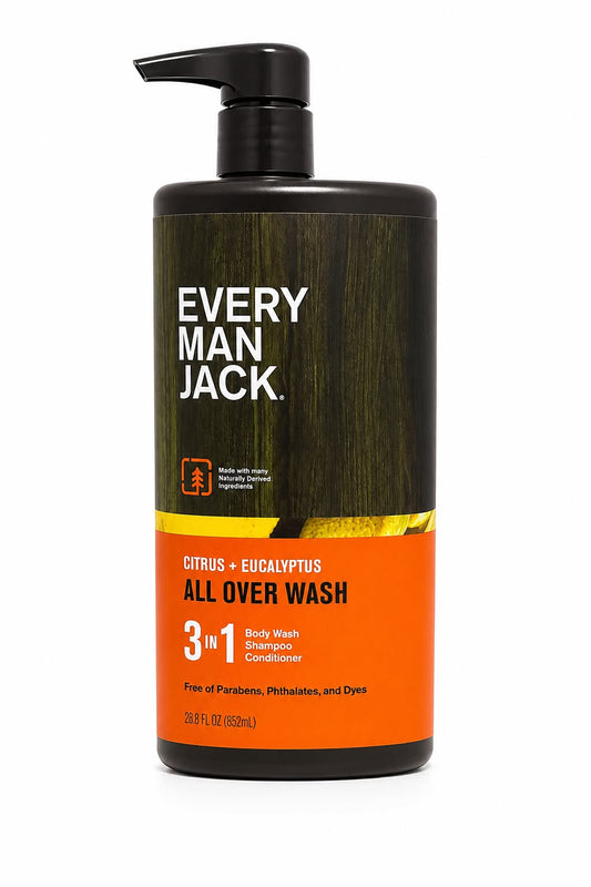 Every Man Jack Citrus + Eucalyptus – Gel Corporal, Shampoo y Acondicionador 852 ml