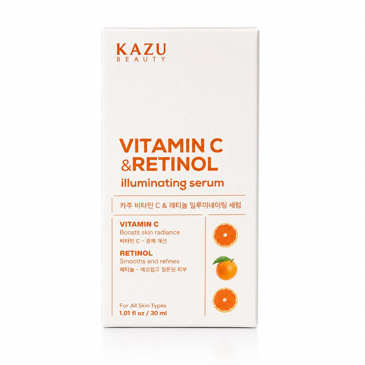 KAZU BEAUTY – Sérum Facial Iluminador con Vitamina C y Retinol 30 ml