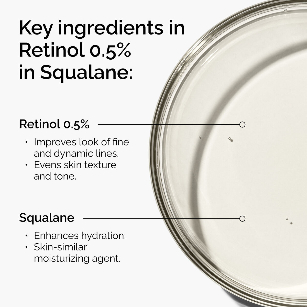 The Ordinary Retinol 0.5% in Squalane – Sérum Facial con Retinol para Líneas y Textura 30 ml