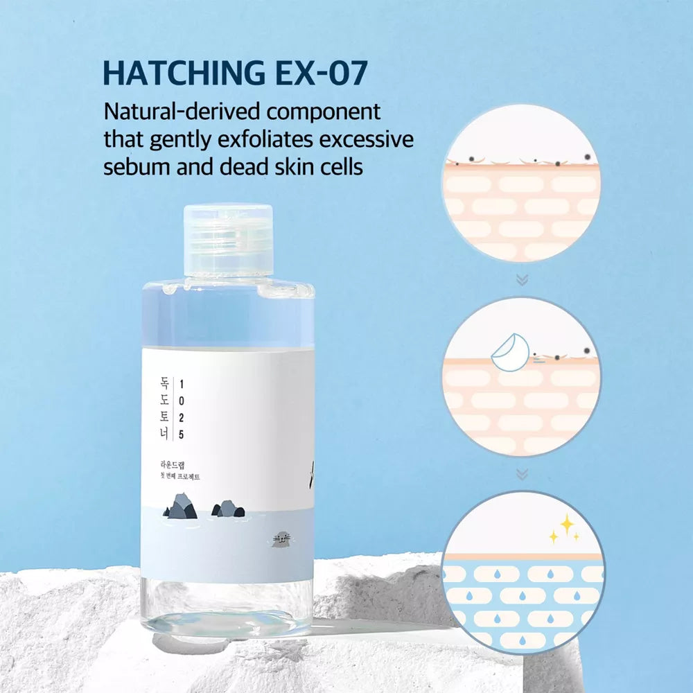 Round Lab 1025 Dokdo Toner Korean Skincare for Skin Balancing and Gentle Exfoliation with Soft Finish - 200ml