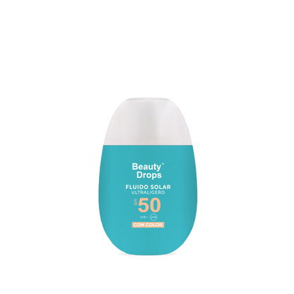 Beauty Drops – Fluido Solar Facial Ultraligero con Color SPF 50, 50 ml