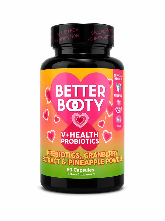 Better Booty V+ Health Probiotics – Probióticos para la Salud Íntima Femenina 60 Cápsulas