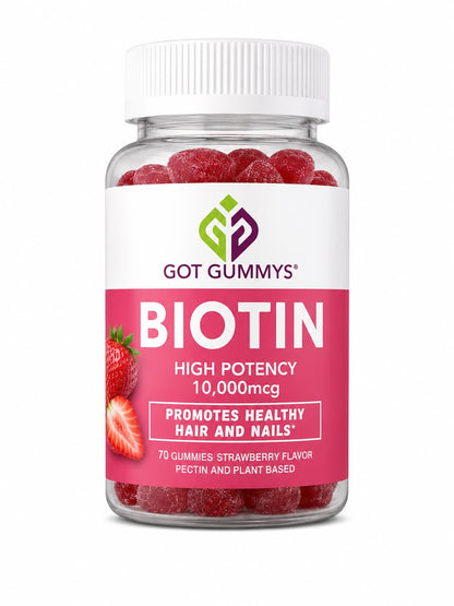 Got Gummys Biotin – Gomitas de Biotina para Cabello y Uñas 10,000 mcg 70 Gomitas