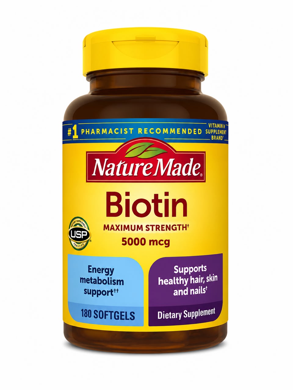 Nature Made Biotin Maximum Strength 5000 mcg – 180 Softgels