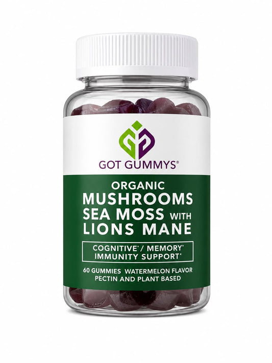 Got Gummys – Suplemento en Gomitas con Hongos Orgánicos, Sea Moss y Lion’s Mane 60 Gomitas
