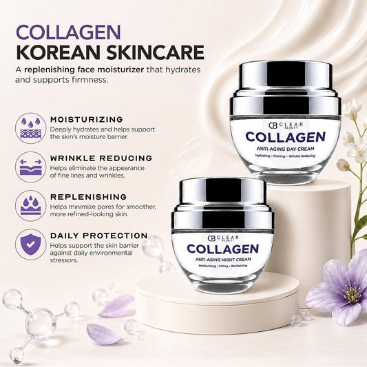 Clear Beauty – Dúo de Crema Facial Antiedad con Colágeno 2 x 50 mL