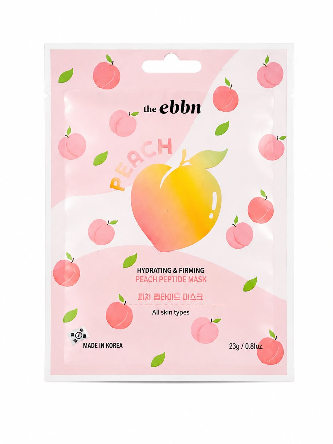 The Ebbn Peach Peptide Mask – Mascarilla Facial Hidratante y Reafirmante 23 g