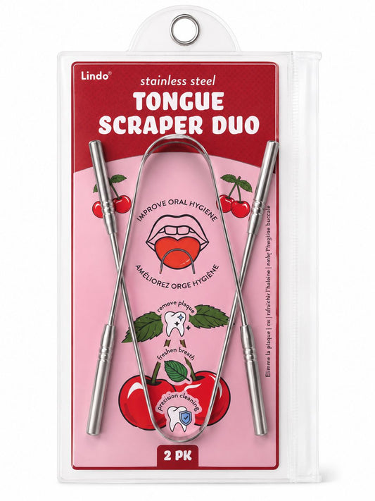 Lindo – Limpiadores de Lengua Dúo Acero Inoxidable 2 Unidades
