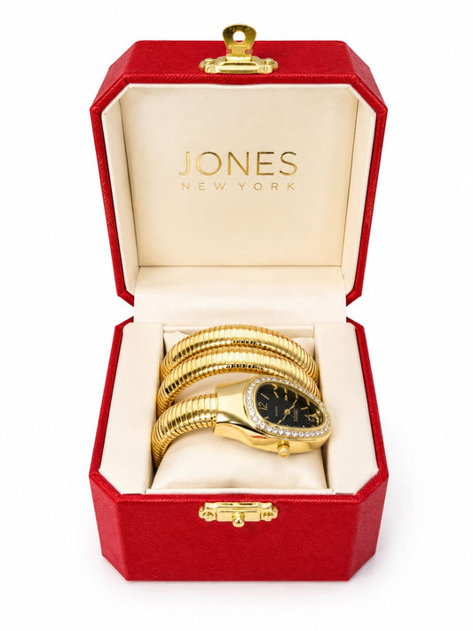 Jones New York – Reloj Brazalete Dorado con Cristales