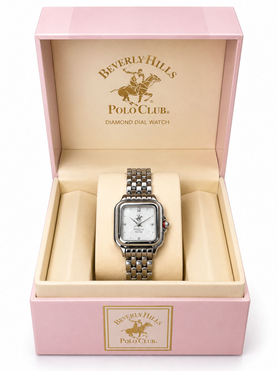 Beverly Hills Polo Club – Reloj de Mujer Plateado con Esfera de Nácar
