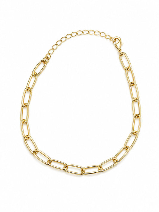 ALORA Collar Paperclip – Accesorio Dorado Ajustable con Diseño Minimalista