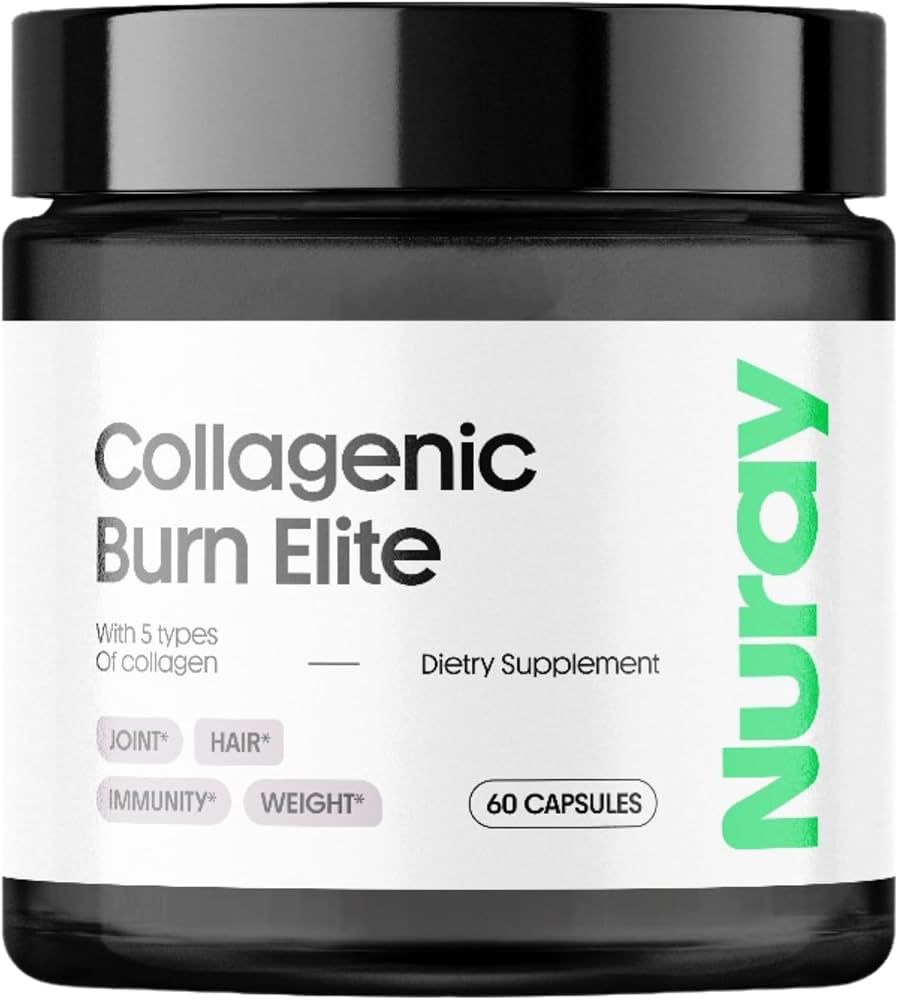 Nurday Collagenic Burn Elite – Suplemento Dietético con 5 Tipos de Colágeno 60 Cápsulas