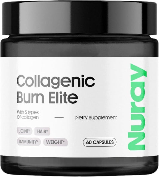 Nurday Collagenic Burn Elite – Suplemento Dietético con 5 Tipos de Colágeno 60 Cápsulas