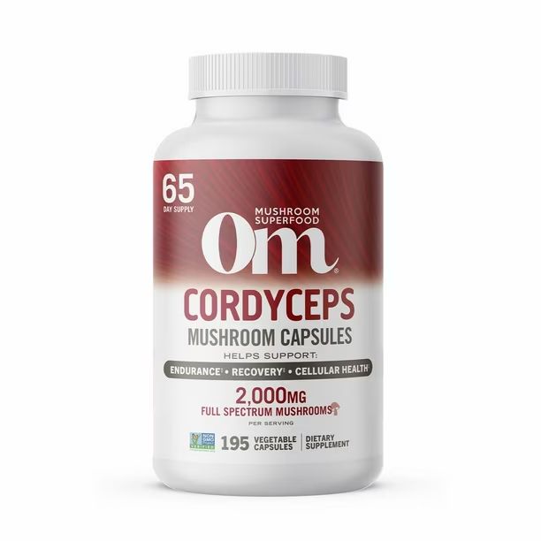 Om Mushroom Superfood Cordyceps – Cápsulas de Hongo Cordyceps 2,000 mg 195 Cápsulas