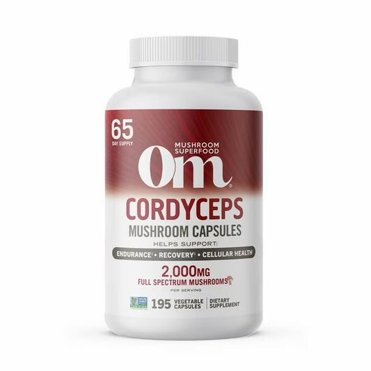 Om Mushroom Superfood Cordyceps – Cápsulas de Hongo Cordyceps 2,000 mg 195 Cápsulas