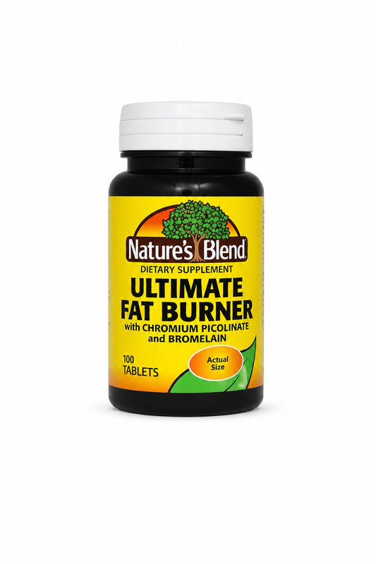 Nature’s Blend Ultimate Fat Burner – Suplemento Dietético con Chromium Picolinate y Bromelain 100 Tabletas