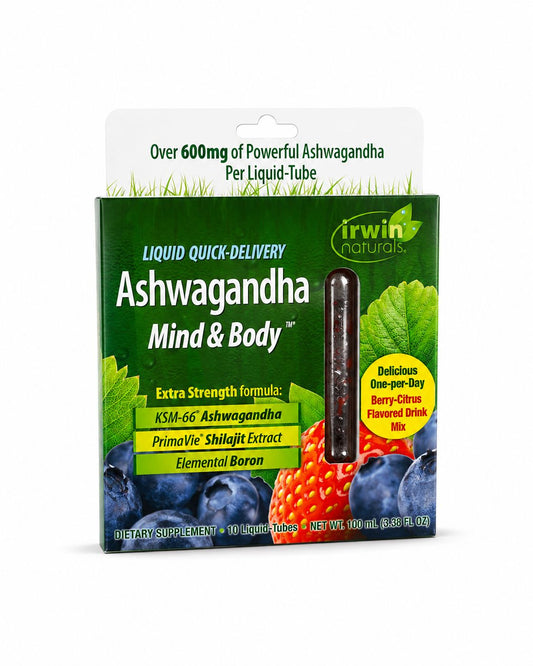 Irwin Naturals Ashwagandha Mind & Body – Suplemento Líquido de Bienestar 10 Tubos