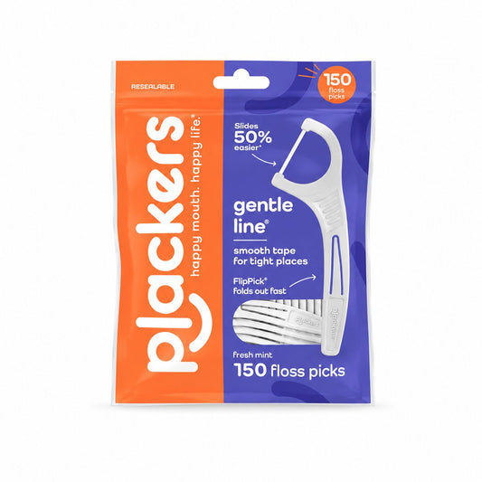 Plackers Gentle Line – Hilo Dental con Mango Sabor Fresh Mint 150 unidades