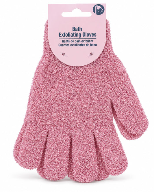 Guantes Exfoliantes de Baño Rosa – 1 par
