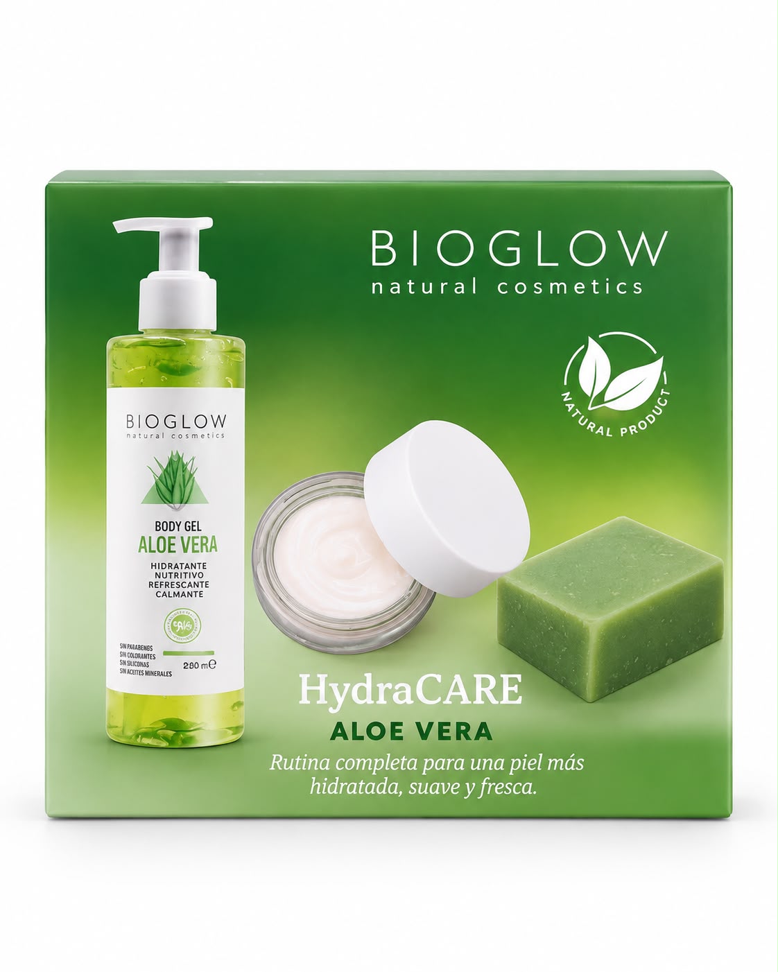 BIOGLOW HydraCARE Aloe Vera – Set de Cuidado Corporal de 3 Productos
