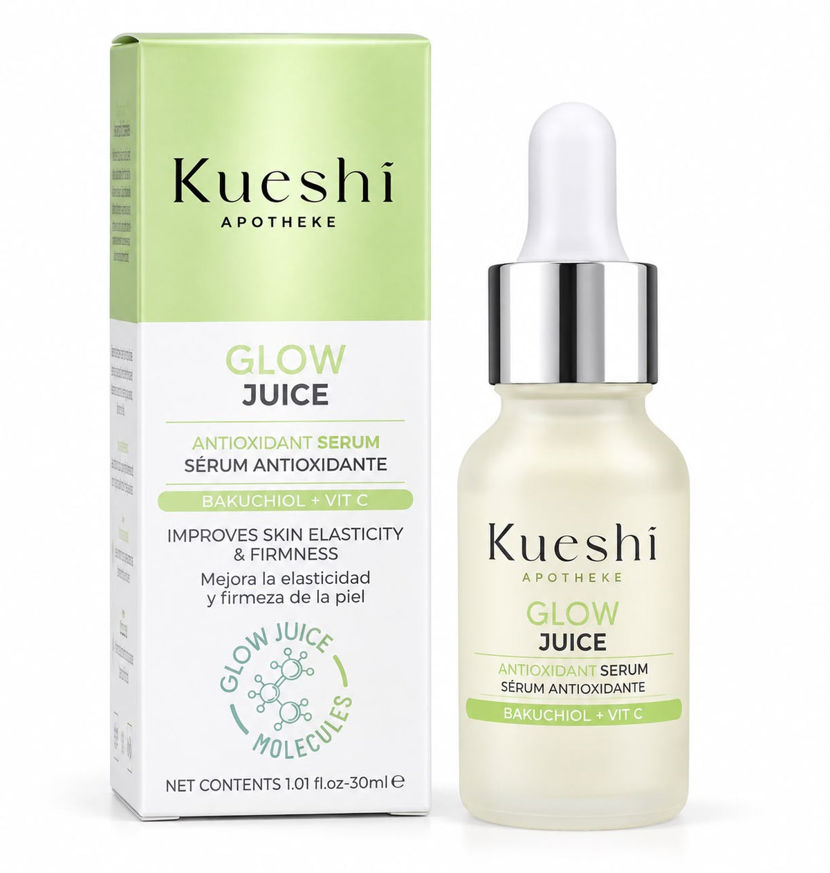 Kueshi Apotheke Glow Juice – Sérum Facial Antioxidante con Bakuchiol + Vitamina C 30 ml