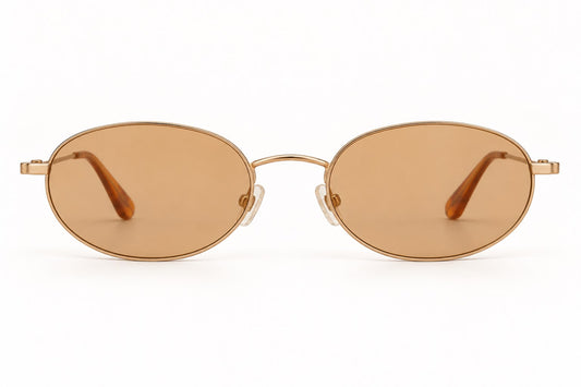 BCBG Generation – Lentes de Sol Ovalados Dorados con Lente Ámbar