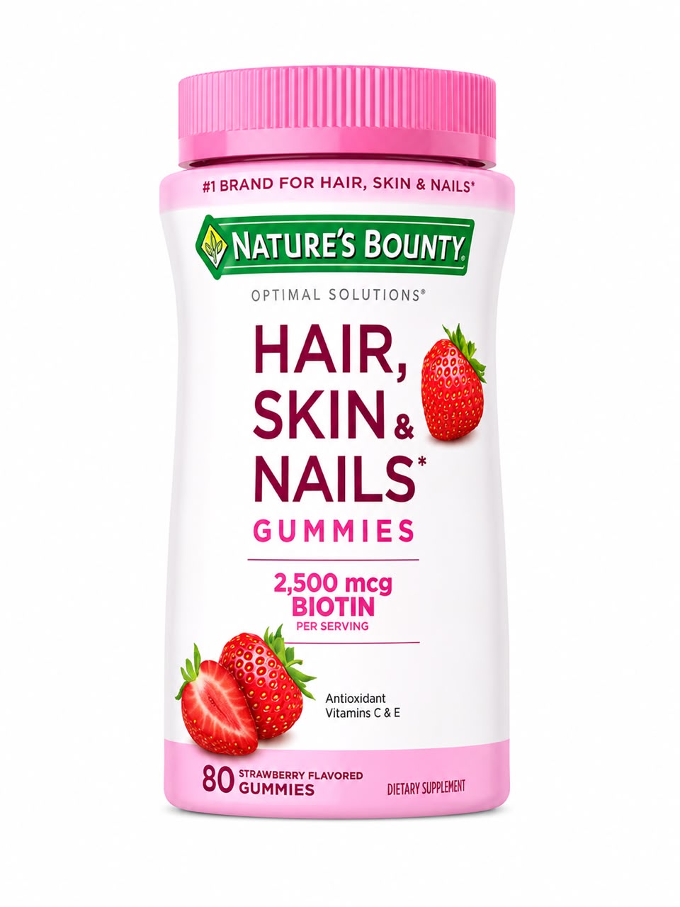 Nature’s Bounty – Gomitas Hair, Skin & Nails con Biotina 2,500 mcg – 80 o 120 Gummies
