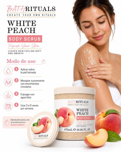 Creightons Bath Rituals – Exfoliante Corporal de Durazno Blanco 475 ml